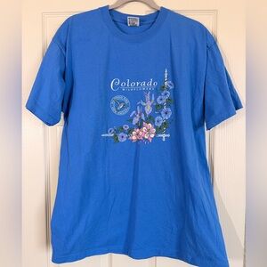 Anvil Vintage Women’s 100% Cotton T-shirt Colorado Wildflowers Size XL New